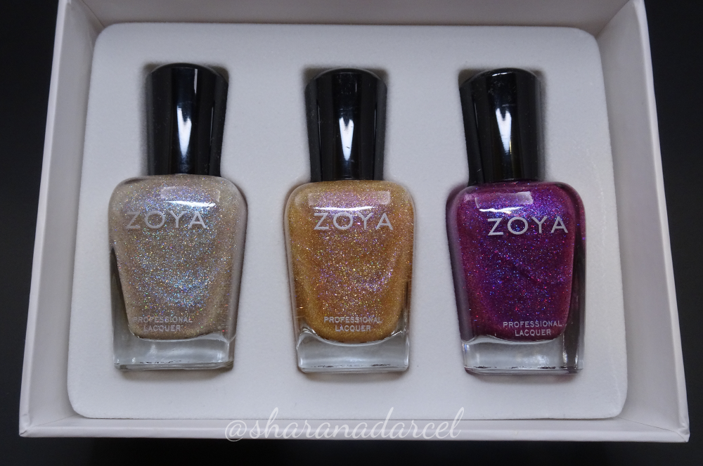 Three nail polish bottles from Zoya