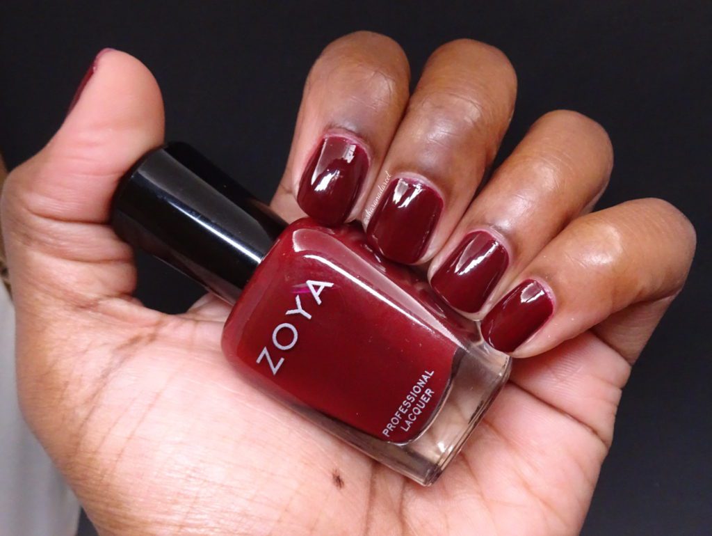Zoya Suzie: dark cherry red cream nail polish