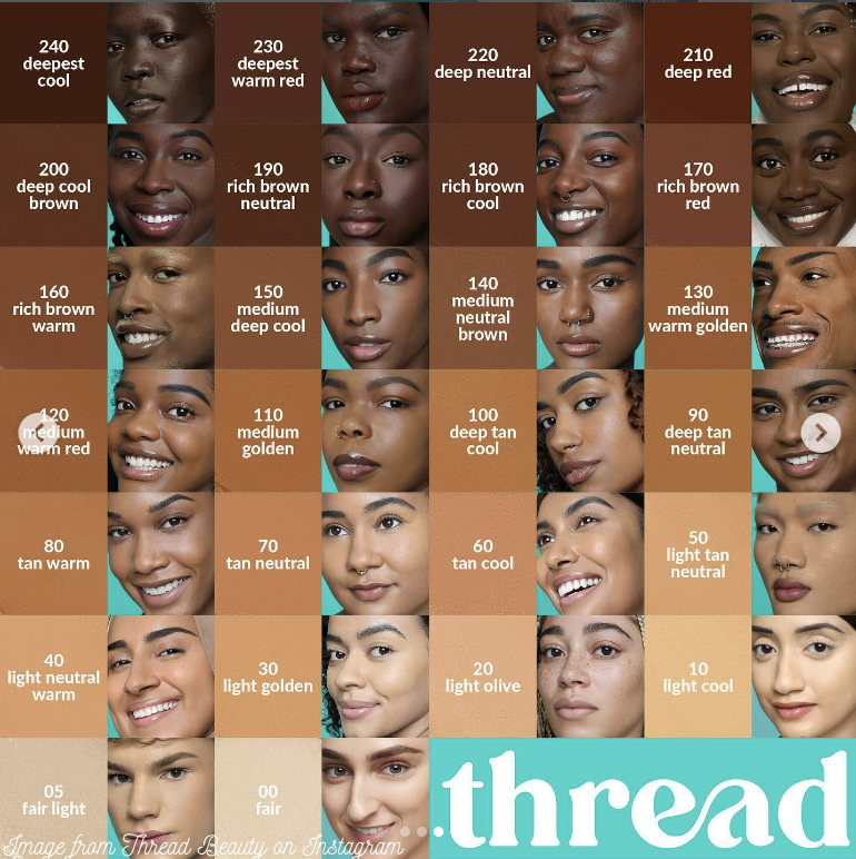Thread Beauty foundation stick shades, image from Thread on Instagram